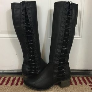 Adjustable black riding boot size 11W